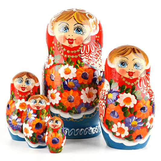 Colorful Doll Hand on Cheek Matryoshka