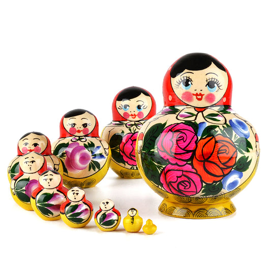 Round Red Roses Matryoshka