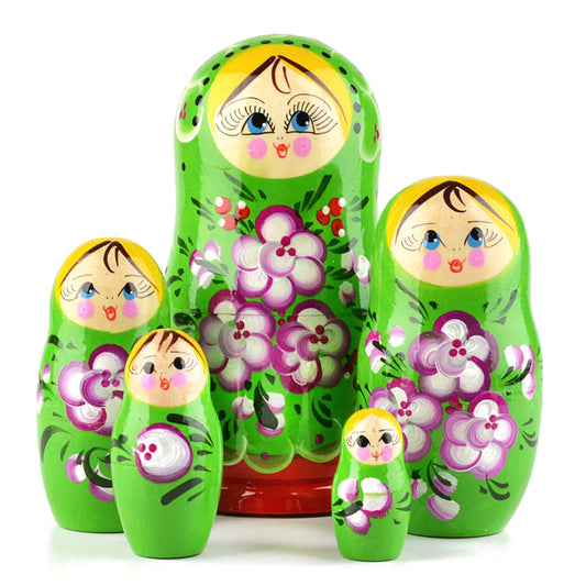 Floral Green Russian Doll