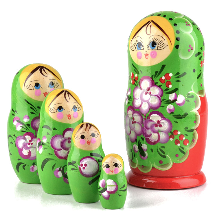 Floral Green Russian Doll