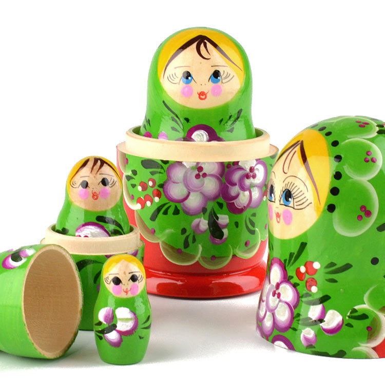 Floral Green Russian Doll