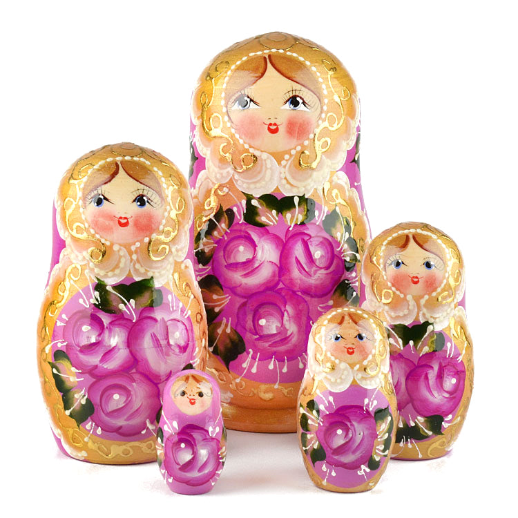 Rose Beauty 5pc Purple Matryoshka