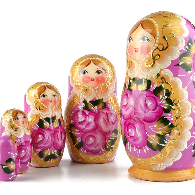 Rose Beauty 5pc Purple Matryoshka