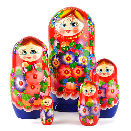 Floral Blossom Beauty - Red & Blue Doll