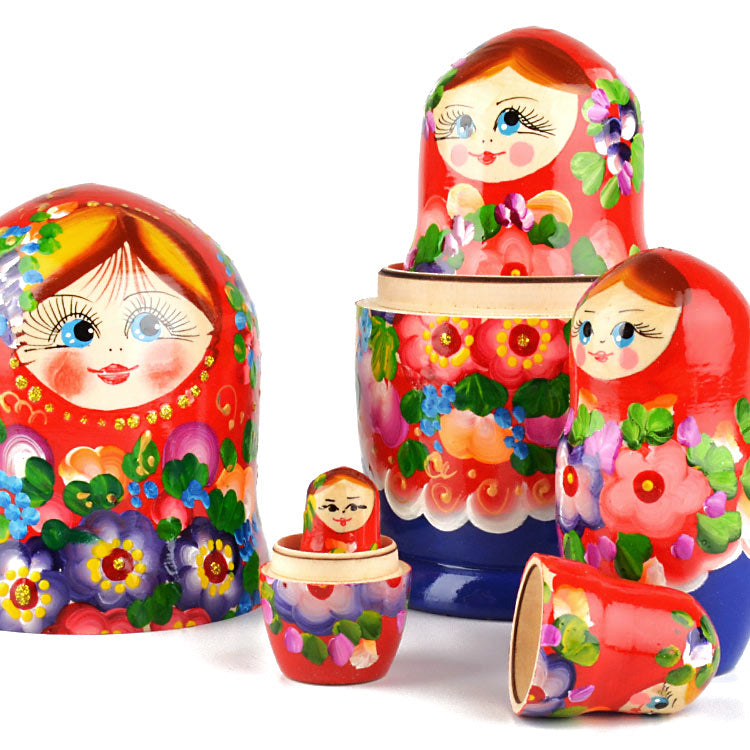 Floral Blossom Beauty - Red & Blue Doll