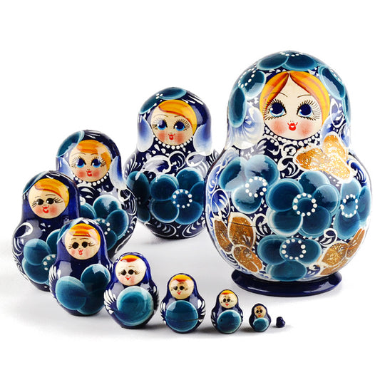 Blue Floral Matryoshka Doll