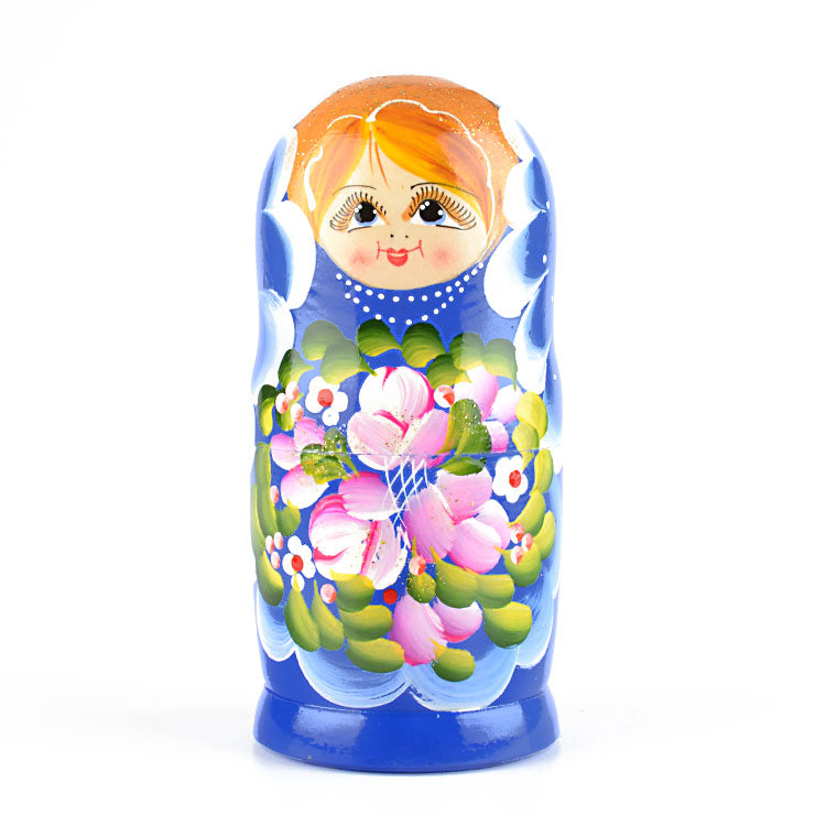Blue Floral Beauty Matryoshka 5pc
