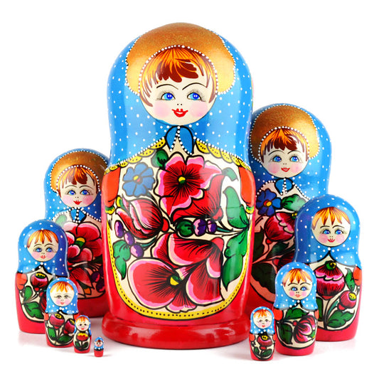 Cheerful Maiden 10 pcs Matryoshka