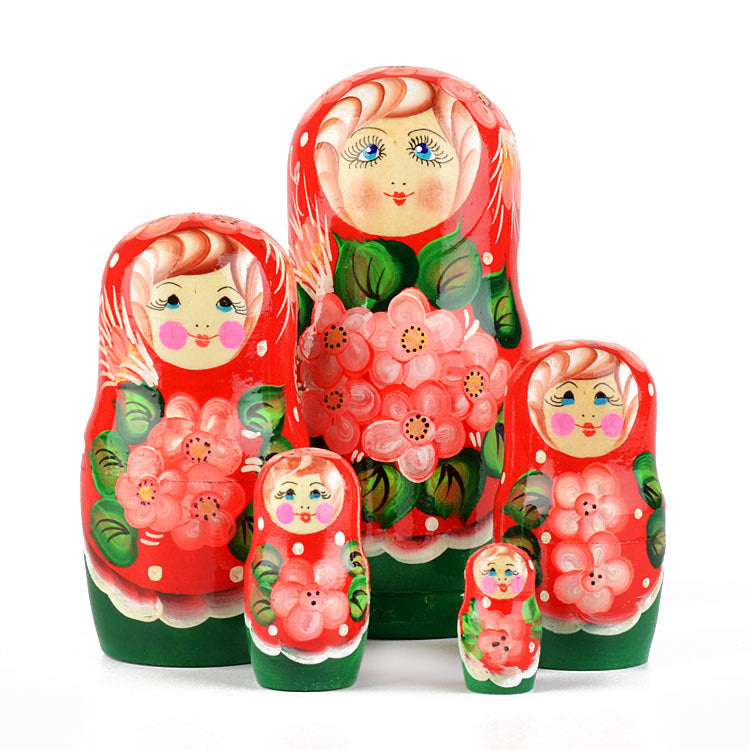 Pretty Floral 5 pc Stacking Doll