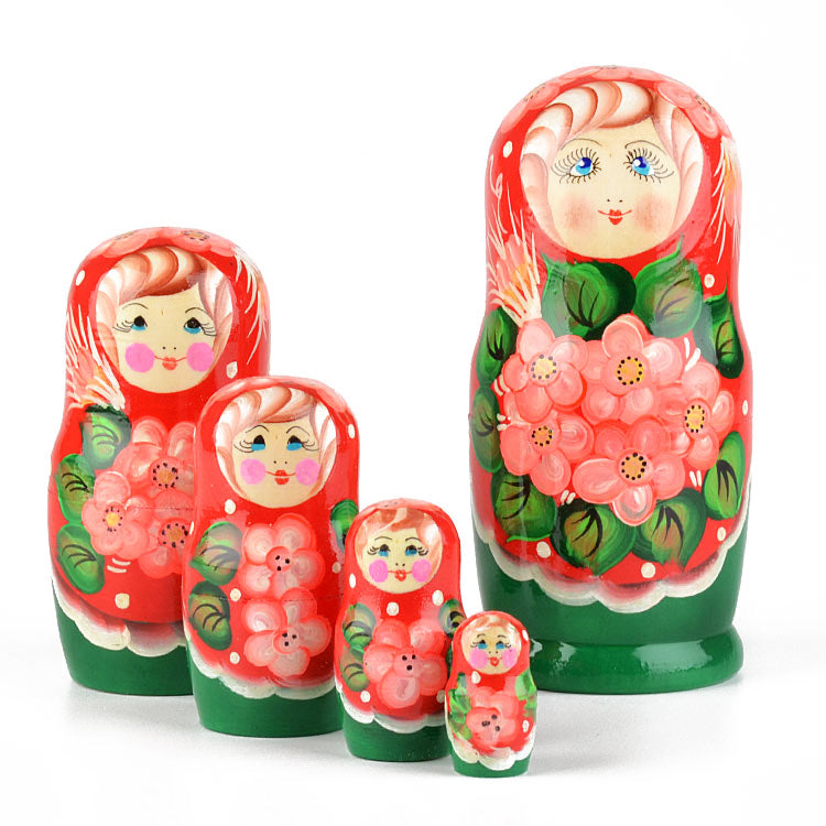 Pretty Floral 5 pc Stacking Doll