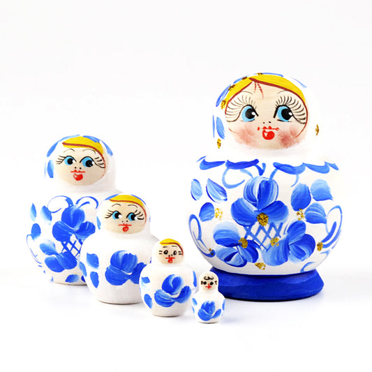 Blue & White Pot Belly Babushka