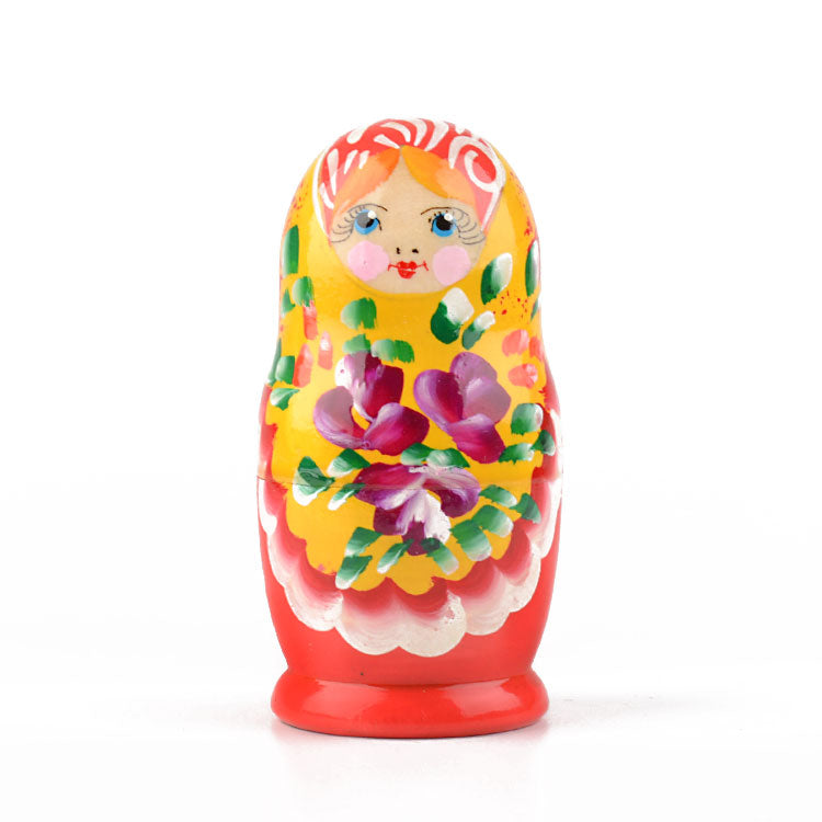 Cheerful Yellow Floral Matryoshka