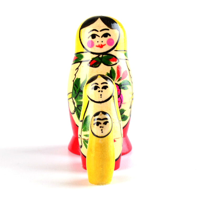 Classic Russian Nesting Doll Red Roses Matryoshka 3 pcs The Russian Store Classic Russian Nesting Doll Red Roses Matryoshka 3 pcs The Russian Store