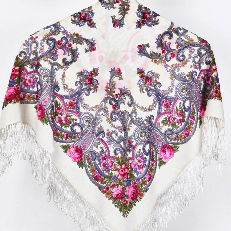 Pink Paisley Wool Shawl