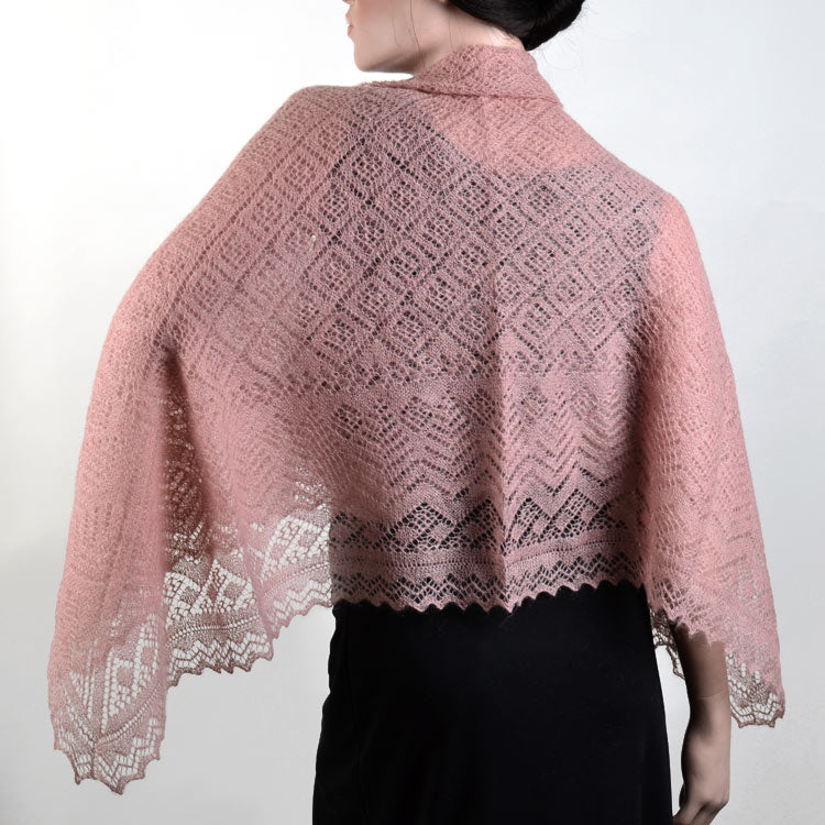 Rose Pink Orenburg Cashmere  Shawl