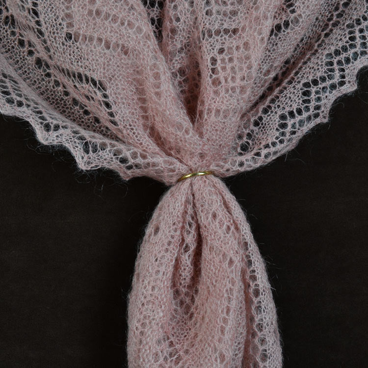 Rose Pink Orenburg Cashmere  Shawl