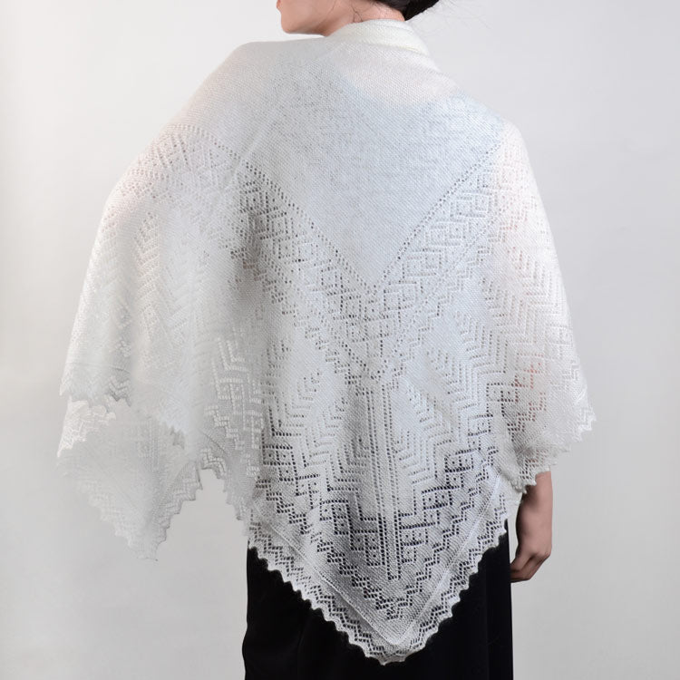 White Winter Lace Orenburg Shawl