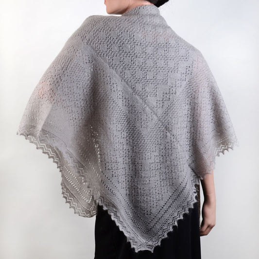 Warm Grey Russian Orenburg Shawl