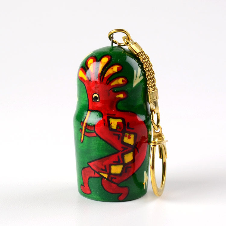 Red & Green Kokopelli Key Chain