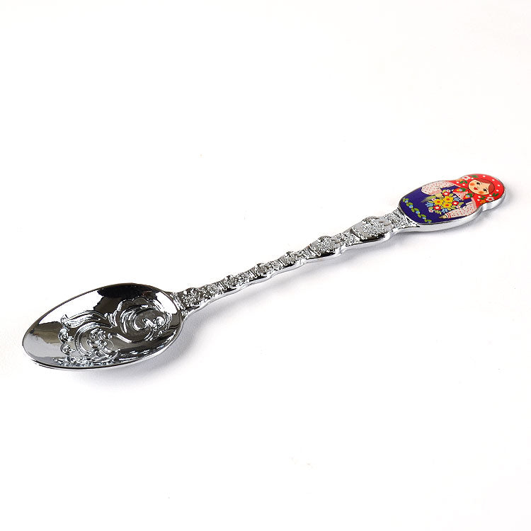 Matryoshka Souvenir Spoon - Silver Color
