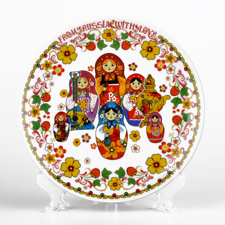 From Russia with Love Matryoshka Plate - White