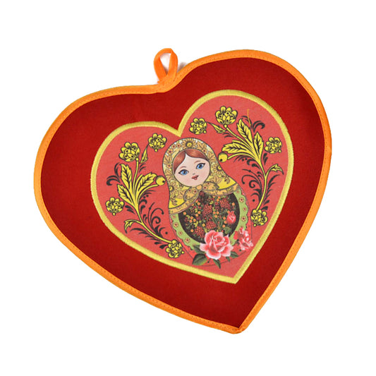 Heart Shaped Pot Holder - Red