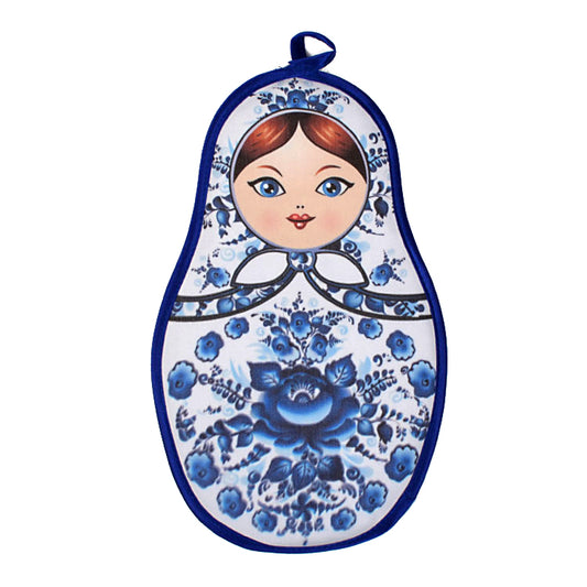 Blue Floral Matryoshka Pot Holder