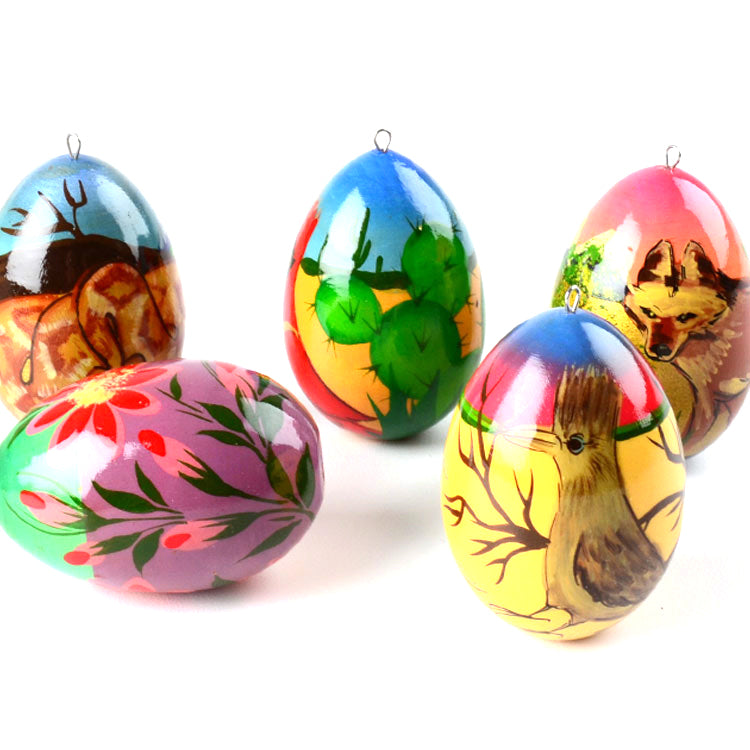 Southwest Animals Eggs Ornament Set