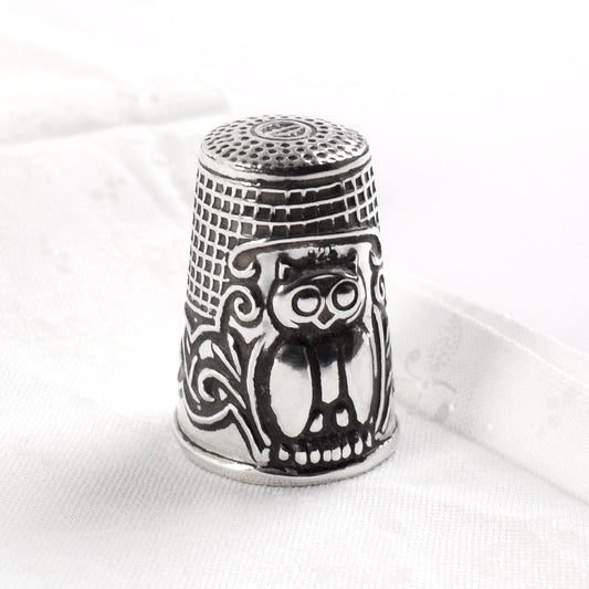 Silver Owl Thimble