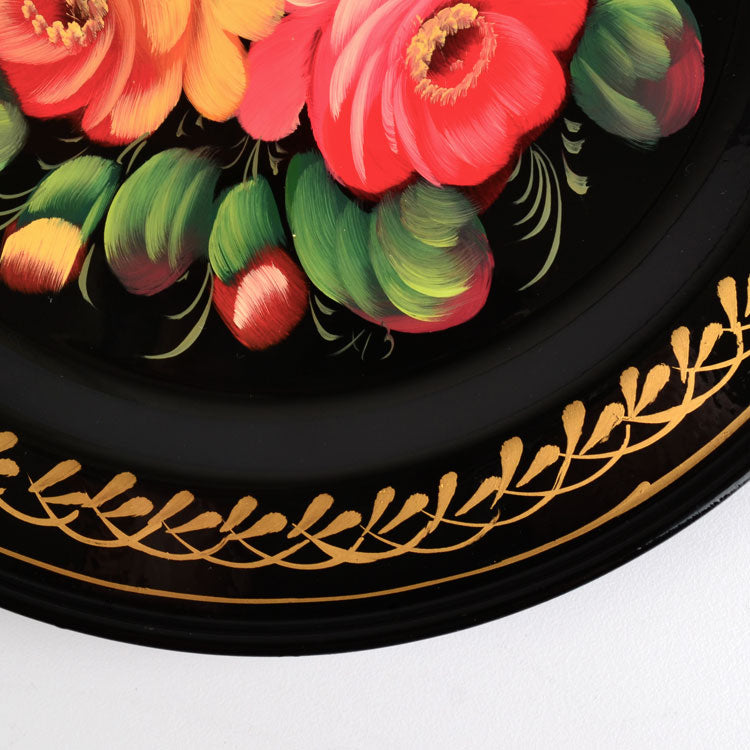 Round Zhostovo Tray