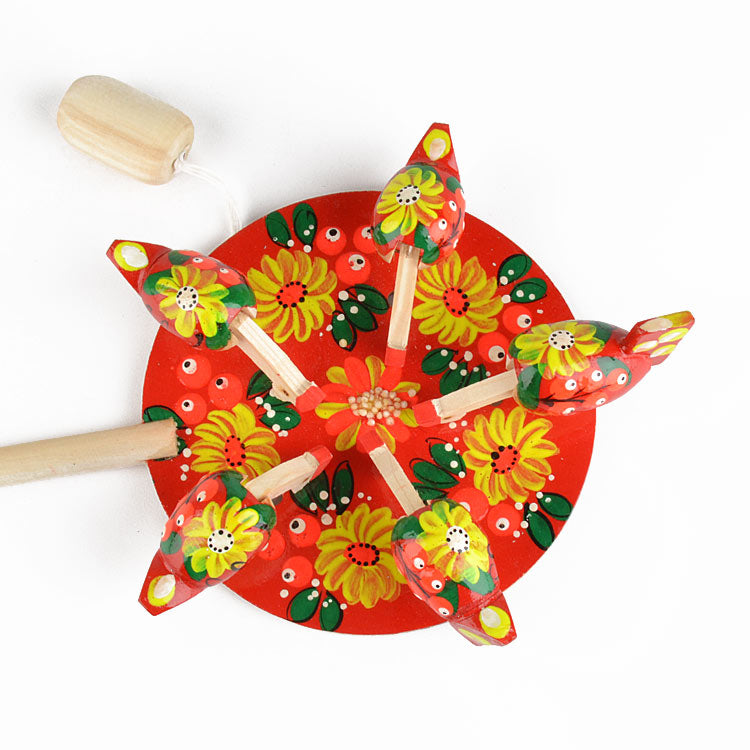 Pecking Hens Movable Russian Toy