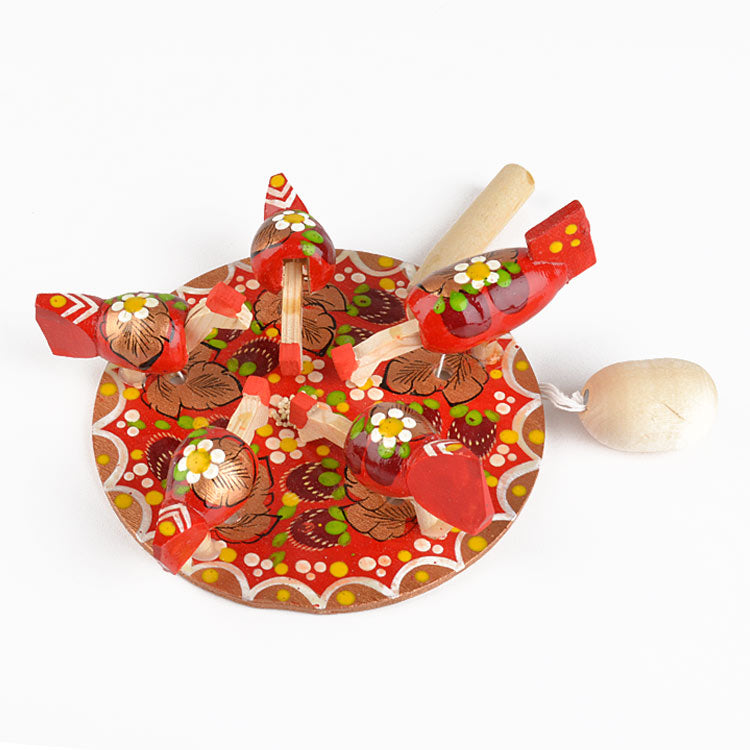 Fun Pecking Hens Wooden Russian Toy