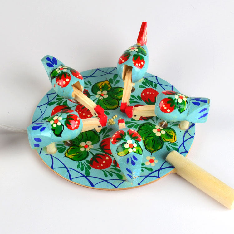Wooden Pecking Hen Toy