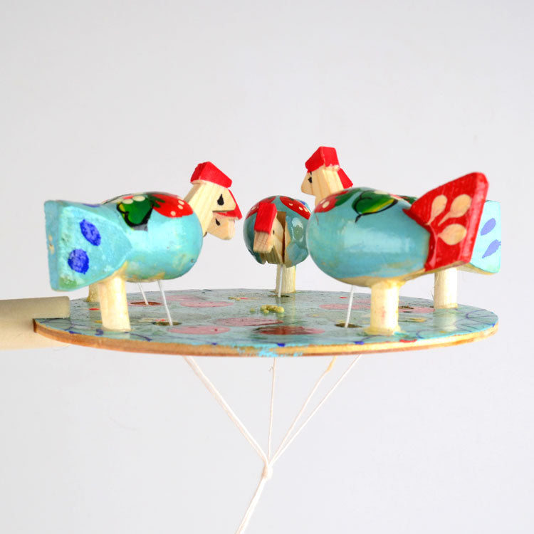 Wooden Pecking Hen Toy