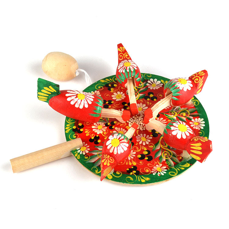 Floral Pecking Hen Toy