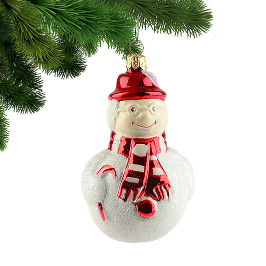 Red Hat Happy Snowman Ornament