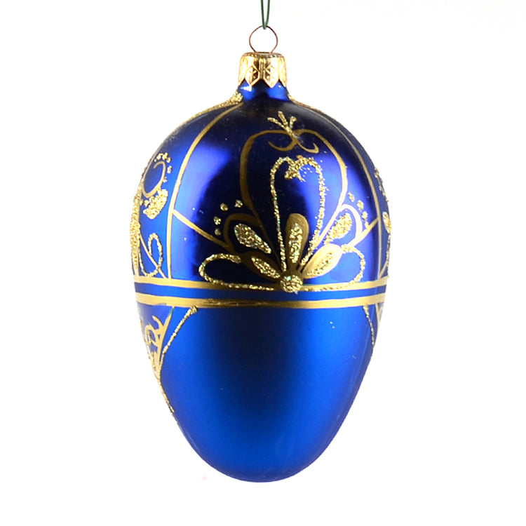 Christmas Faberge Blue Egg Ornament