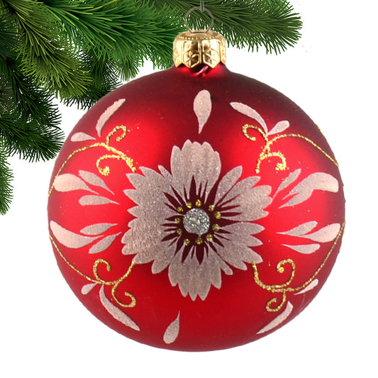 4" Glass Ball Ornament Daisy