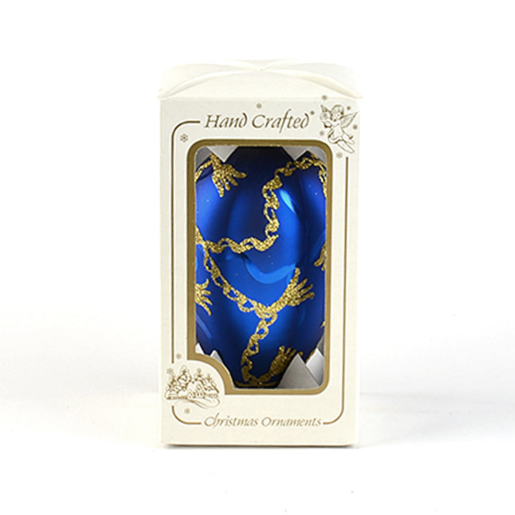 Ornate Blue X-Mas Egg Ornament