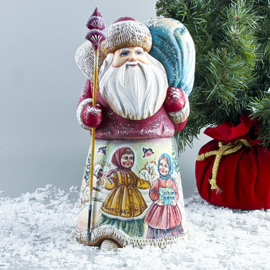 Russian Wooden Santa with Kids