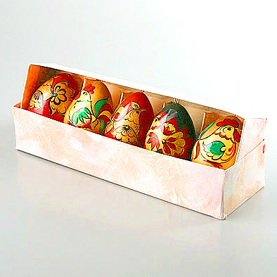 Russian Rooster Egg Ornaments