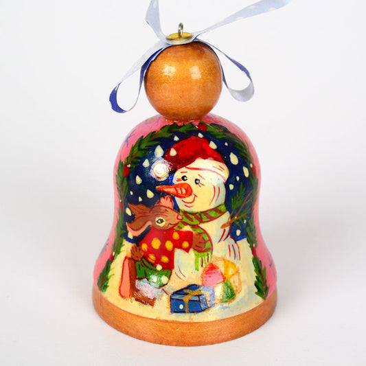 Snowman With Bunny Christmas Ornament