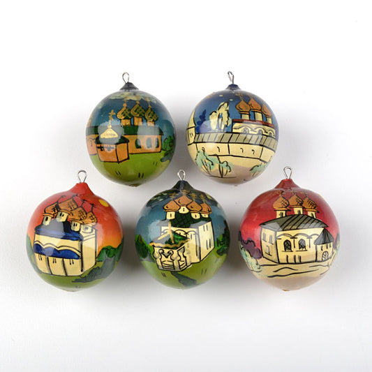 Russian Churches 5pc Ornament Set